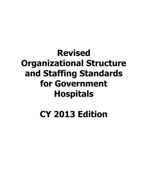 revised organizational structure and staffing standards|Revised Organizational Structure and Staffing Standards For  .